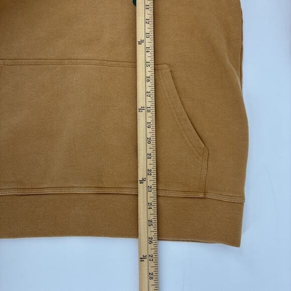 LL BEAN Sweatshirt Men Medium Brown Hoodie Pullover Patch Outdoors Hiking NWT - Picture 15 of 15